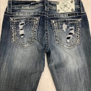Miss Me Jeans SZ 28 Rhinestones stitching JE8041TR